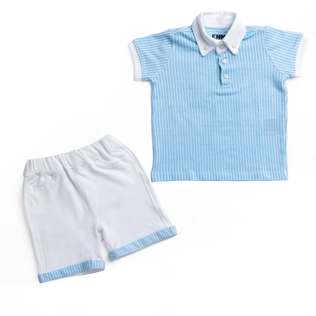 First Impressions -Baby Blue Polo Set