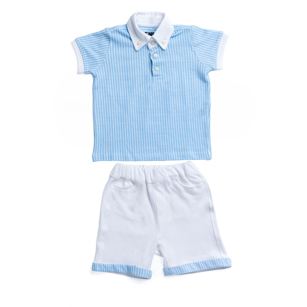 First Impressions -Baby Blue Polo Set