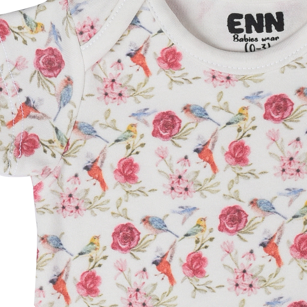 Floral Cuddle bodysuit (3 Pieces set)