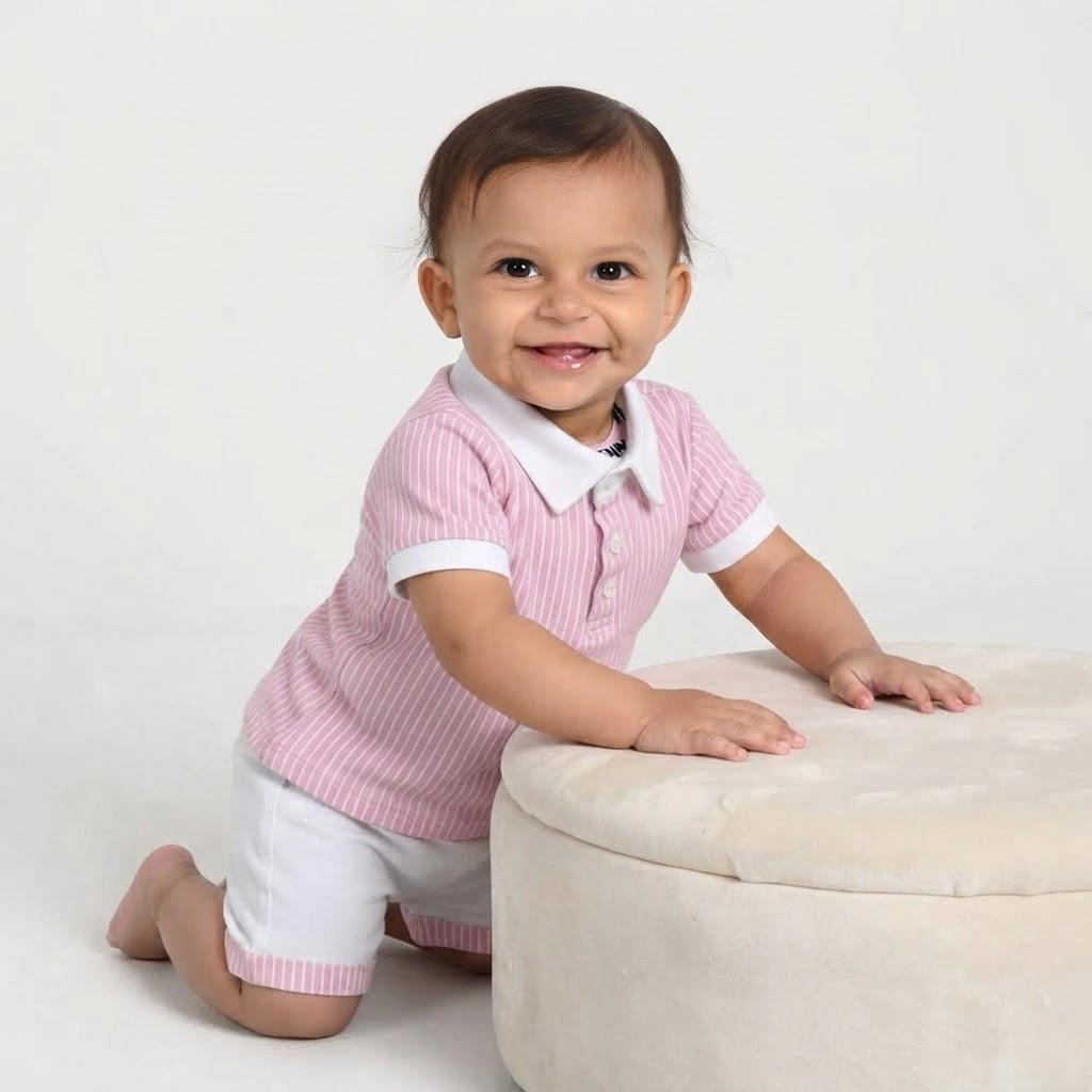 First Impressions -Baby Pink Polo Set