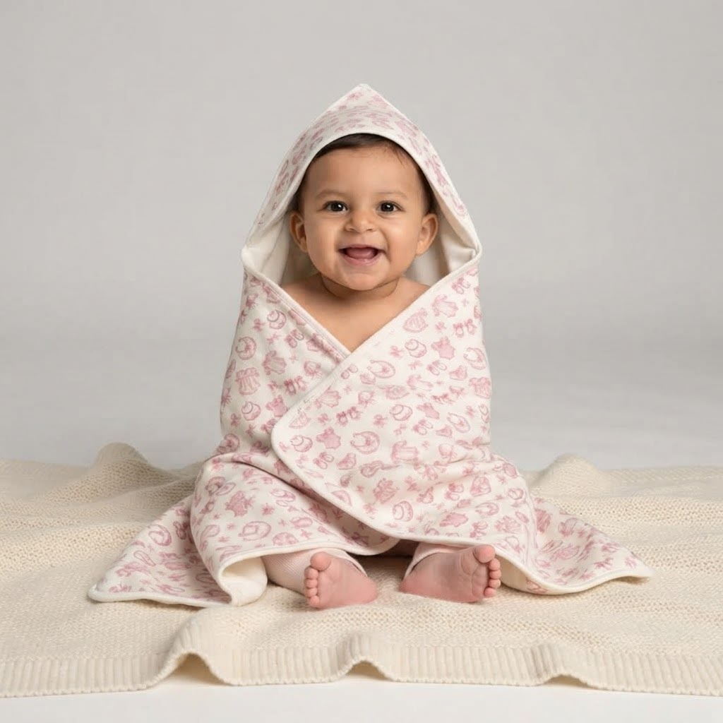Rose Vintage Layette Hooded Blanket